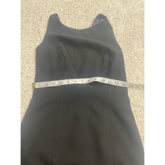 Vtg Laundry Shelli Segal Maxi Dress 4 Bow Open Back High Slit Satin Gown Black - Picture 10 of 13